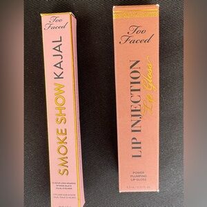 Too Faced Lip Injection Lip Gloss & Smoke Show Eye Liner. Brand New!